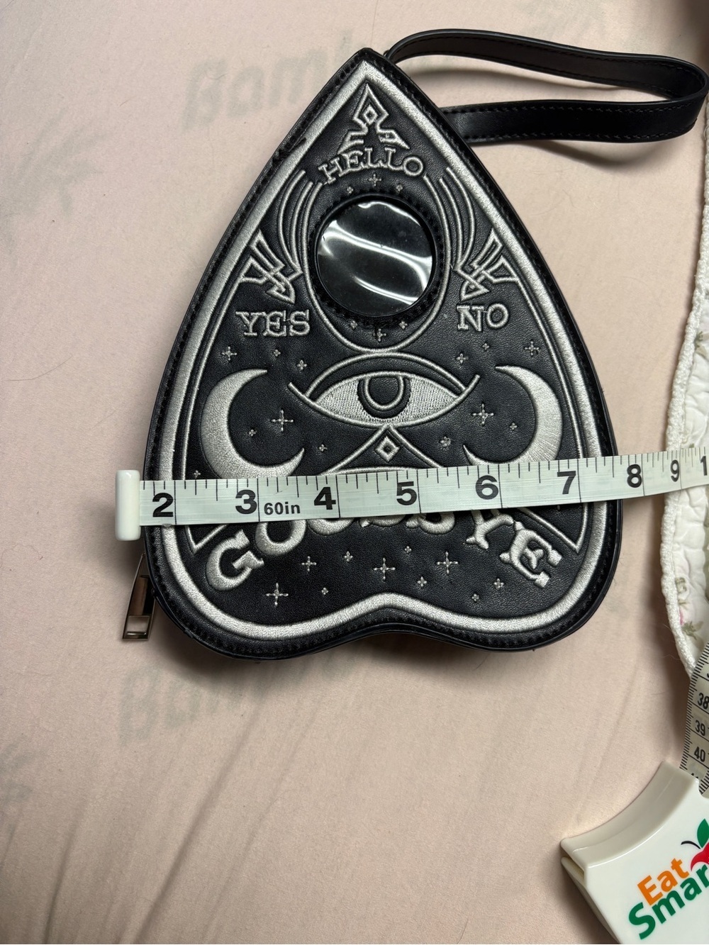 Spirit Board Black Crossbody Bag with matching Planchette Wristlet - Picture 13 of 13